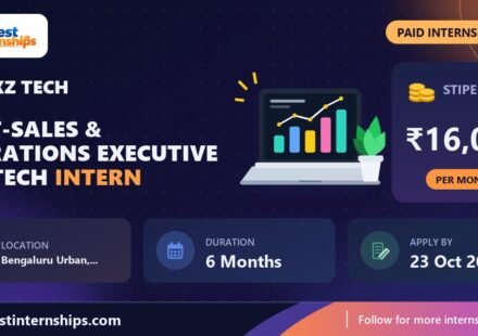 aenexz tech Post-Sales & Operations Executive – EdTech internship banner with stipend, location, duration and last date