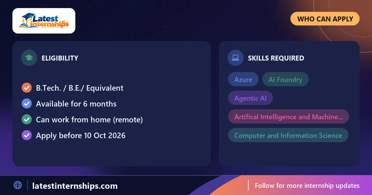 Eligibility checklist and skills for the AI DevOps Engineer internship at Crelytics Technology