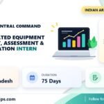 Indian Army Central Command Security Related Equipment Management, Assessment & Data Automation internship banner with stipend, duration and last date