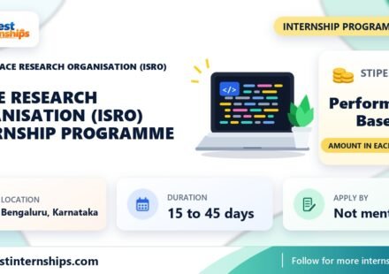 Indian Space Research Organisation (ISRO) Internship Programme 2026 banner with stipend, duration and how to apply