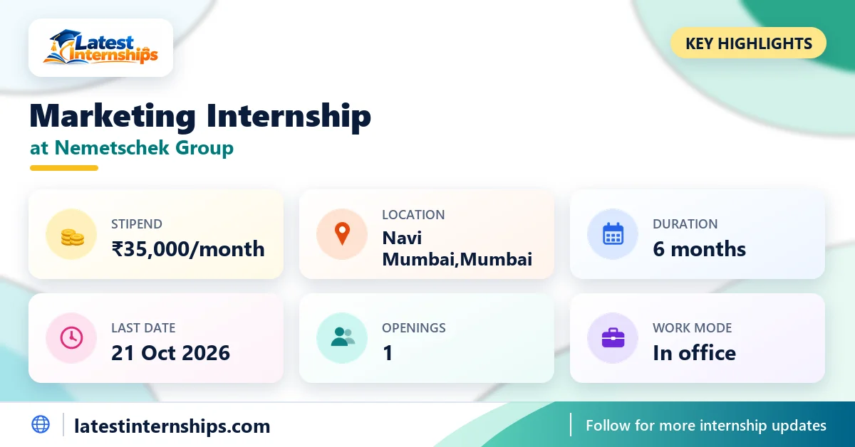 Key facts of the Nemetschek Group Marketing internship: stipend, location, duration, last date, openings and work mode