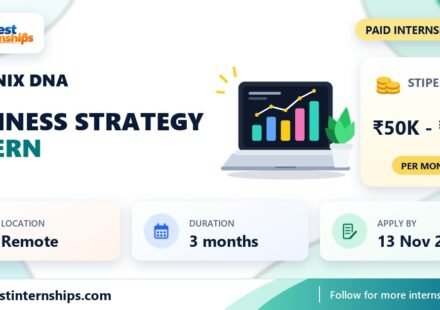 Phoenix DNA Business Strategy internship banner with stipend, location, duration and last date