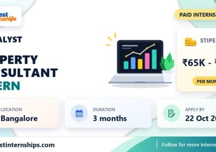 Propalyst Property Consultant internship banner with stipend, location, duration and last date
