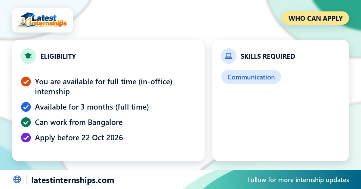 Eligibility checklist and skills for the Property Consultant internship at Propalyst