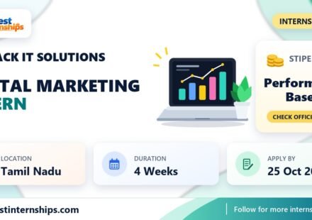 Redback IT Solutions Digital Marketing internship banner with stipend, location, duration and last date