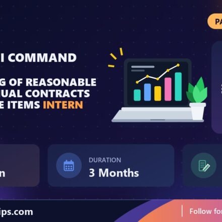 Sapta Shakti Command AI-Based Fixing of Reasonable Rates for Annual Contracts for Perishable Items internship banner with stipend, location, duration and last date