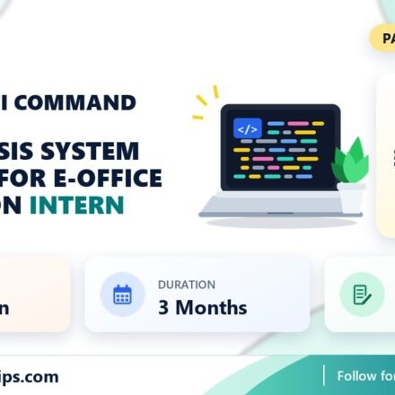 Sapta Shakti Command Log Analysis System Software for e-Office Application internship banner with stipend, location, duration and last date