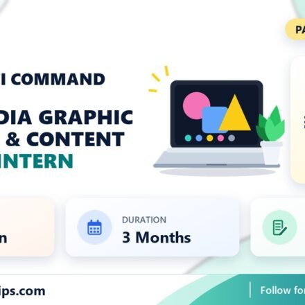 Sapta Shakti Command Social Media Graphic Designing & Content Creation internship banner with stipend, location, duration and last date