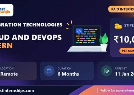 Techgration Technologies Cloud and DevOps internship banner with stipend, location, duration and last date