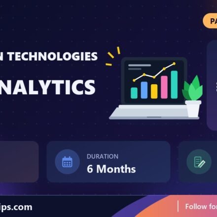 Techgration Technologies Data Analytics internship banner with stipend, location, duration and last date