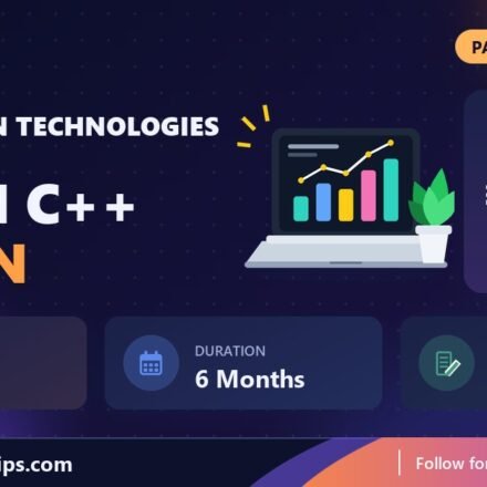 Techgration Technologies DSA in C++ internship banner with stipend, location, duration and last date