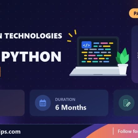 Techgration Technologies DSA in Python internship banner with stipend, location, duration and last date