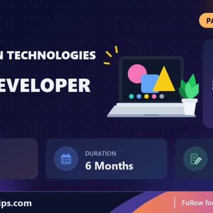 Techgration Technologies UI/UX Developer internship banner with stipend, location, duration and last date