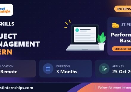 UPTOSKILLS Project Management internship banner with stipend, location, duration and last date